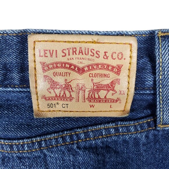 Levi's 501 CT High Rise Tapered Jeans Button Fly 32x26 Medium Wash 90s Mom Fit - Picture 4 of 7